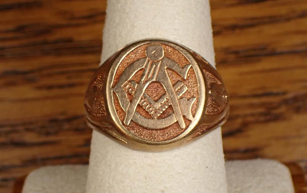 MAN S VINTAGE MASONIC YELLOW GOLD 34080f