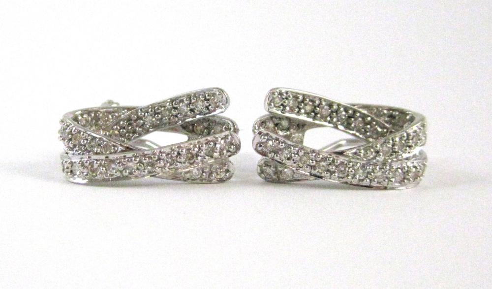 PAIR OF DIAMOND AND EIGHTEEN KARAT