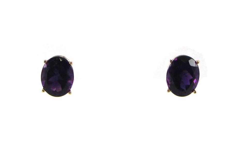 PAIR OF AMETHYST AND FOURTEEN KARAT