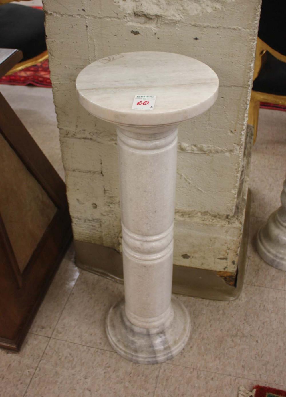 FIVE WHITE CARRARA MARBLE PEDESTALS  33e1a1