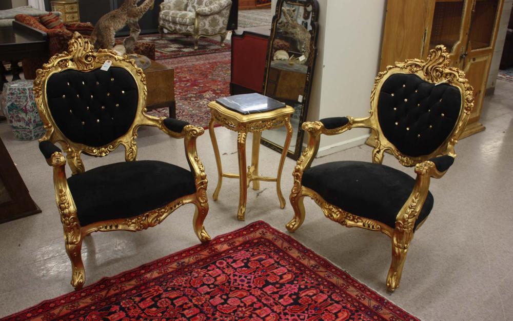 LOUIS XV STYLE GILTWOOD FAUTEUIL