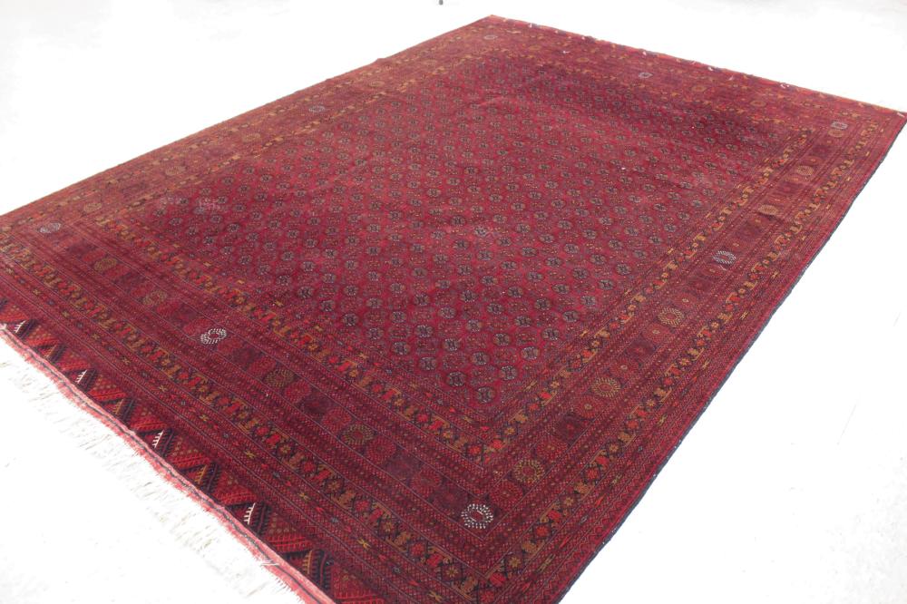 HAND KNOTTED AFGHAN TURKMAN CARPET,