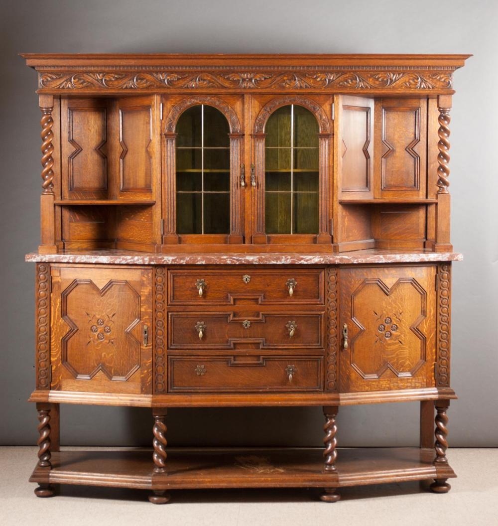 JAMES I REVIVAL OAK SIDEBOARD,