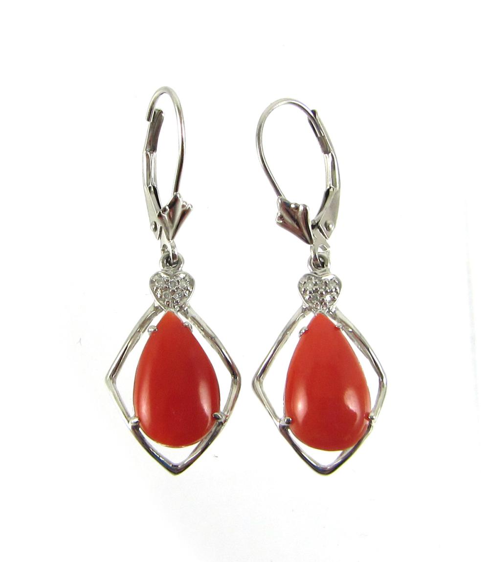 PAIR OF CORAL AND FOURTEEN KARAT 33e341