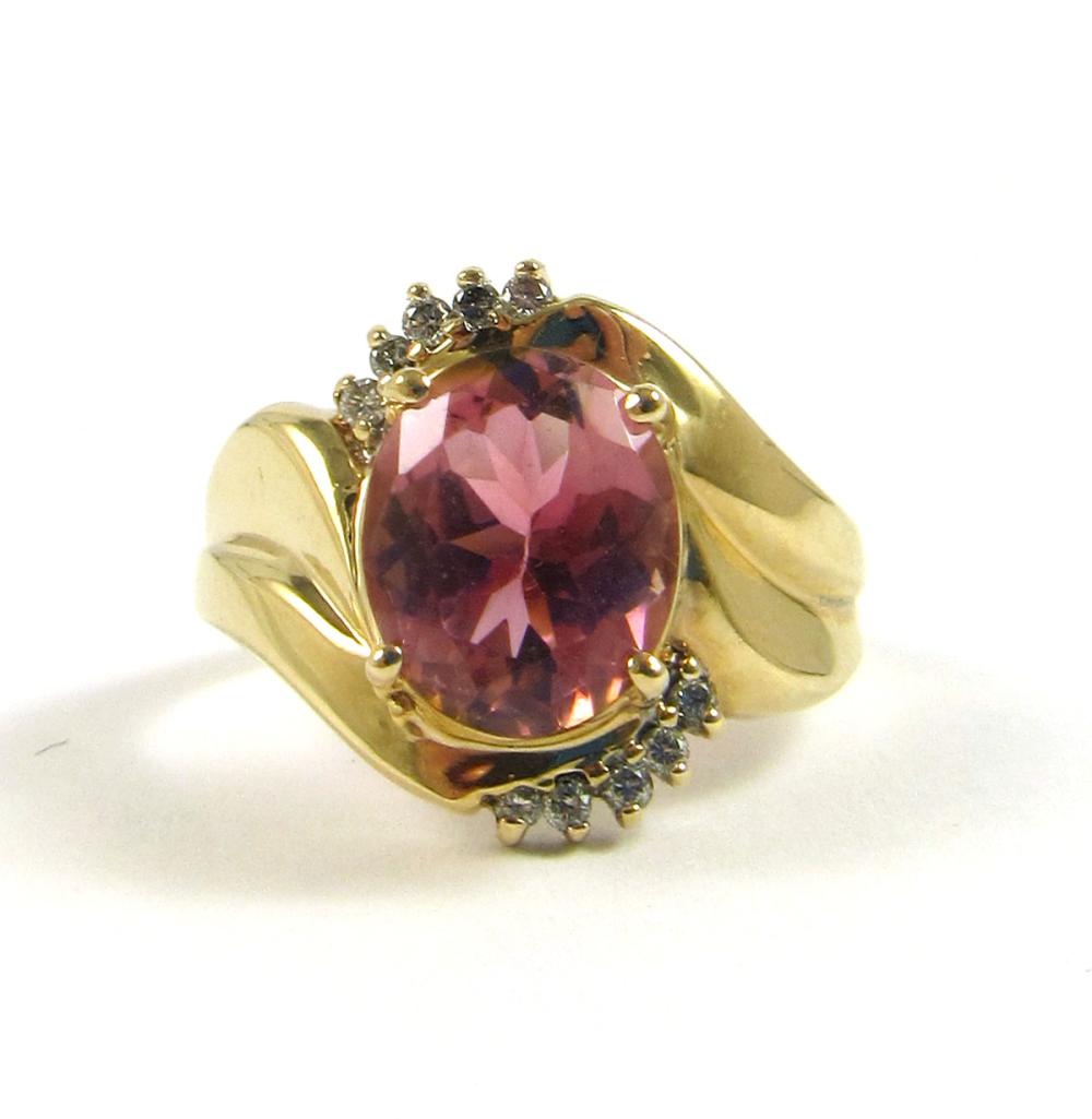 PINK TOURMALINE DIAMOND AND FOURTEEN 33e402