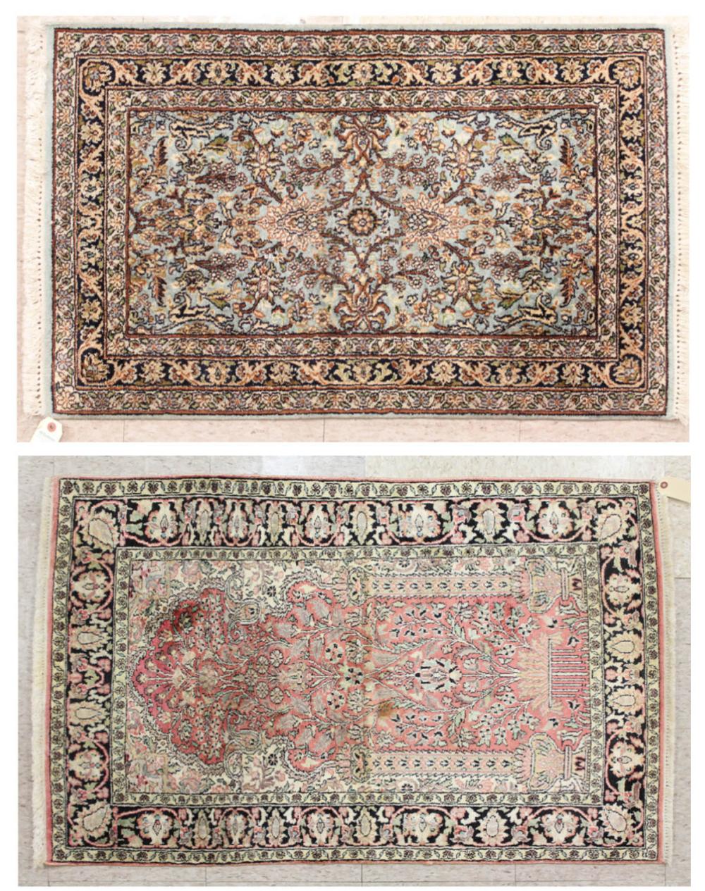 TWO HAND KNOTTED ORIENTAL AREA 33e411