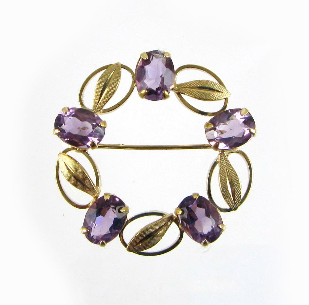 AMETHYST AND FOURTEEN KARAT GOLD