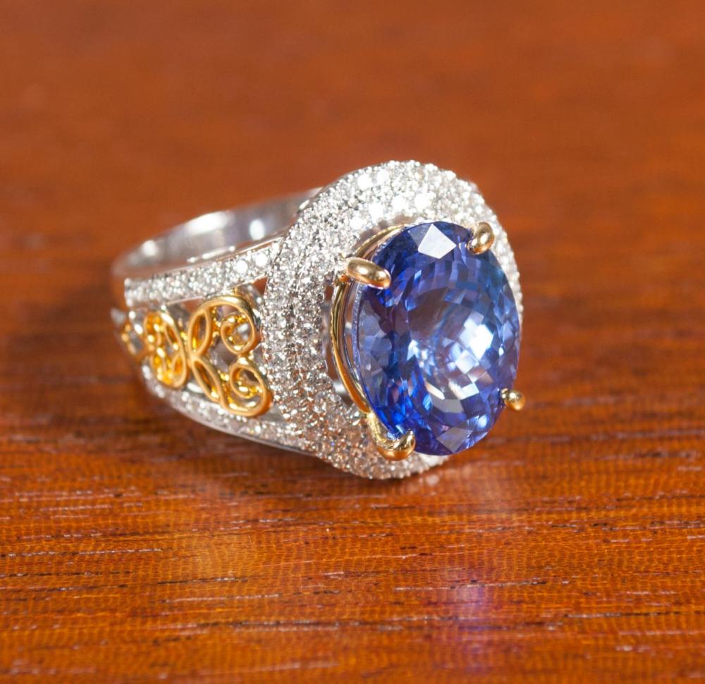 TANZANITE, DIAMOND AND FOURTEEN