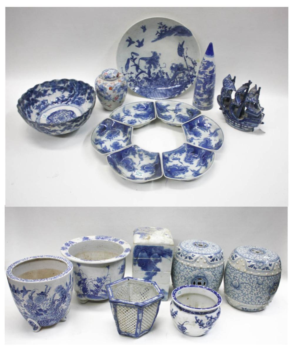 COLLECTION OF BLUE AND WHITE PORCELAIN