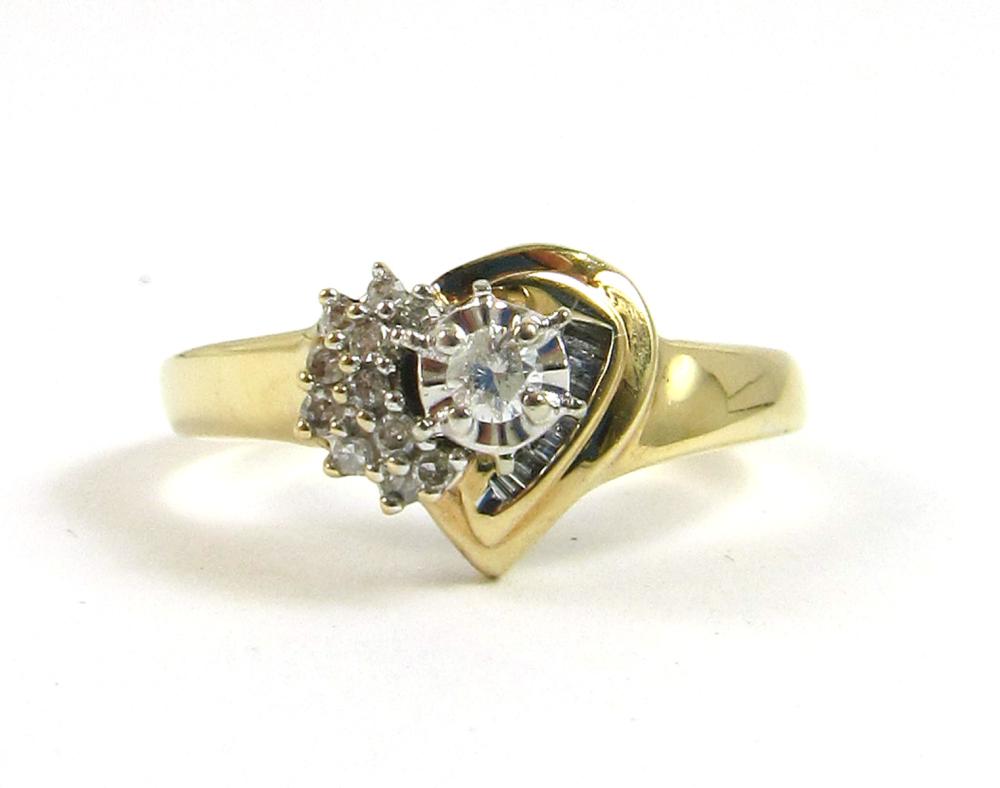 DIAMOND AND TWO TONE GOLD RING  33e51c