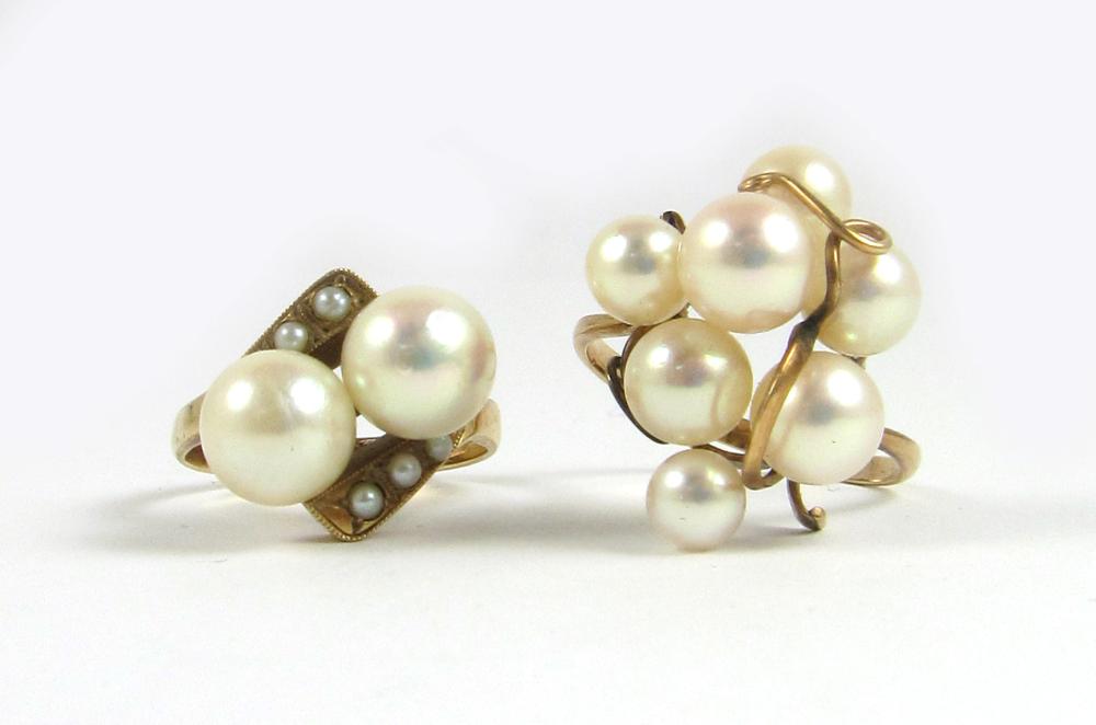 TWO PEARL CLUSTER RINGSTWO PEARL 33e5a3