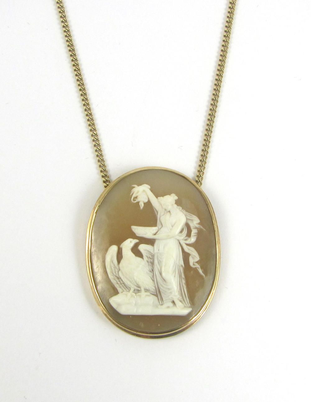 CAMEO PENDANT NECKLACE, FEATURING