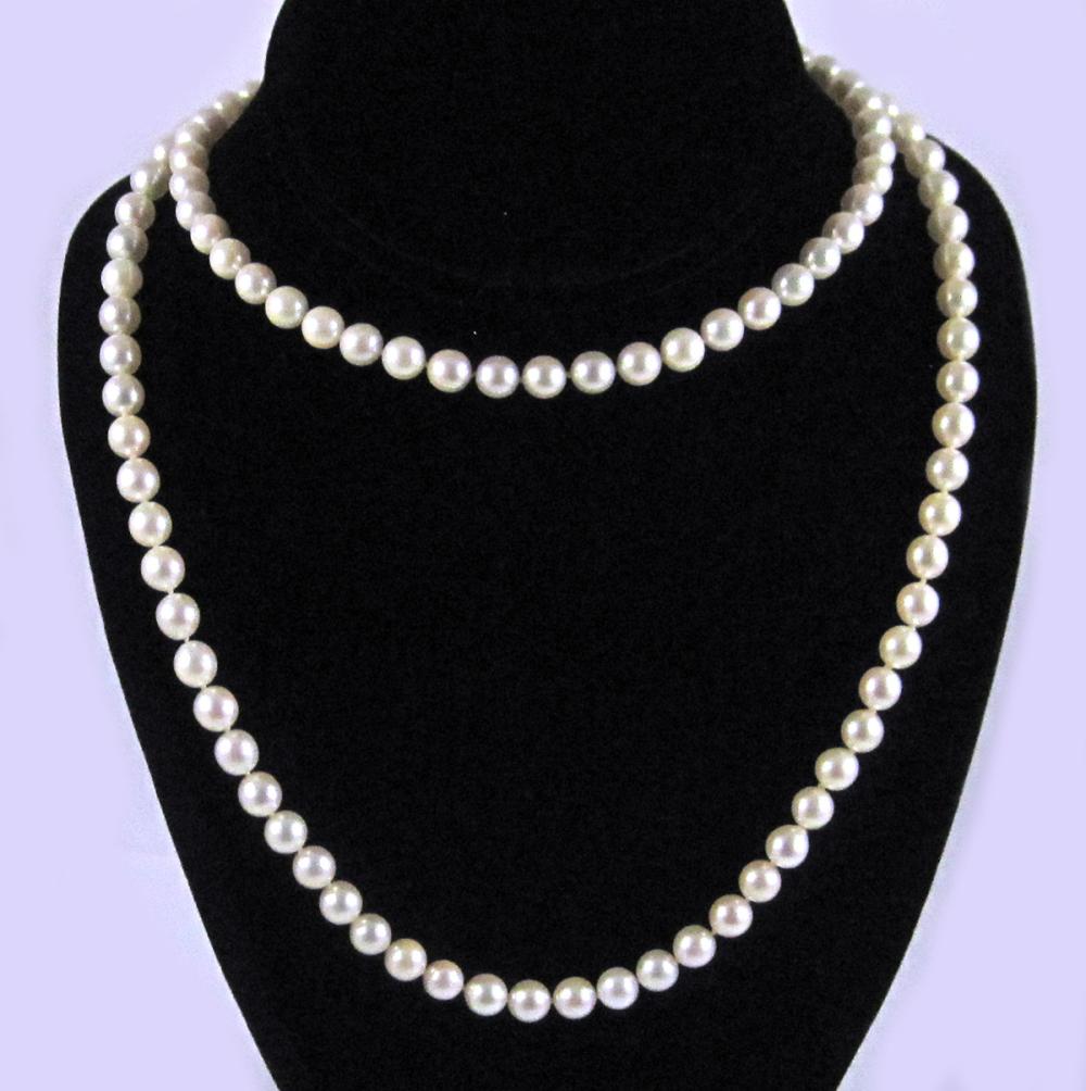 OPERA LENGTH PEARL STRAND NECKLACE,