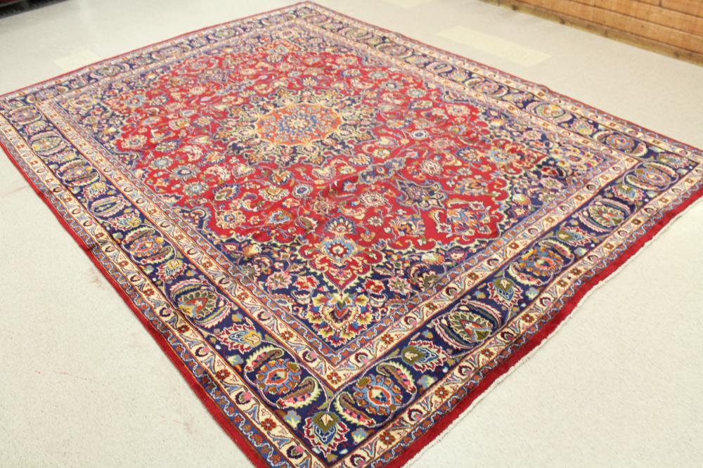 HAND KNOTTED PERSIAN MASHAD CARPET,