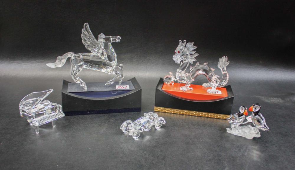 FIVE CRYSTAL SWAROVSKI FIGURINES  33e6a3