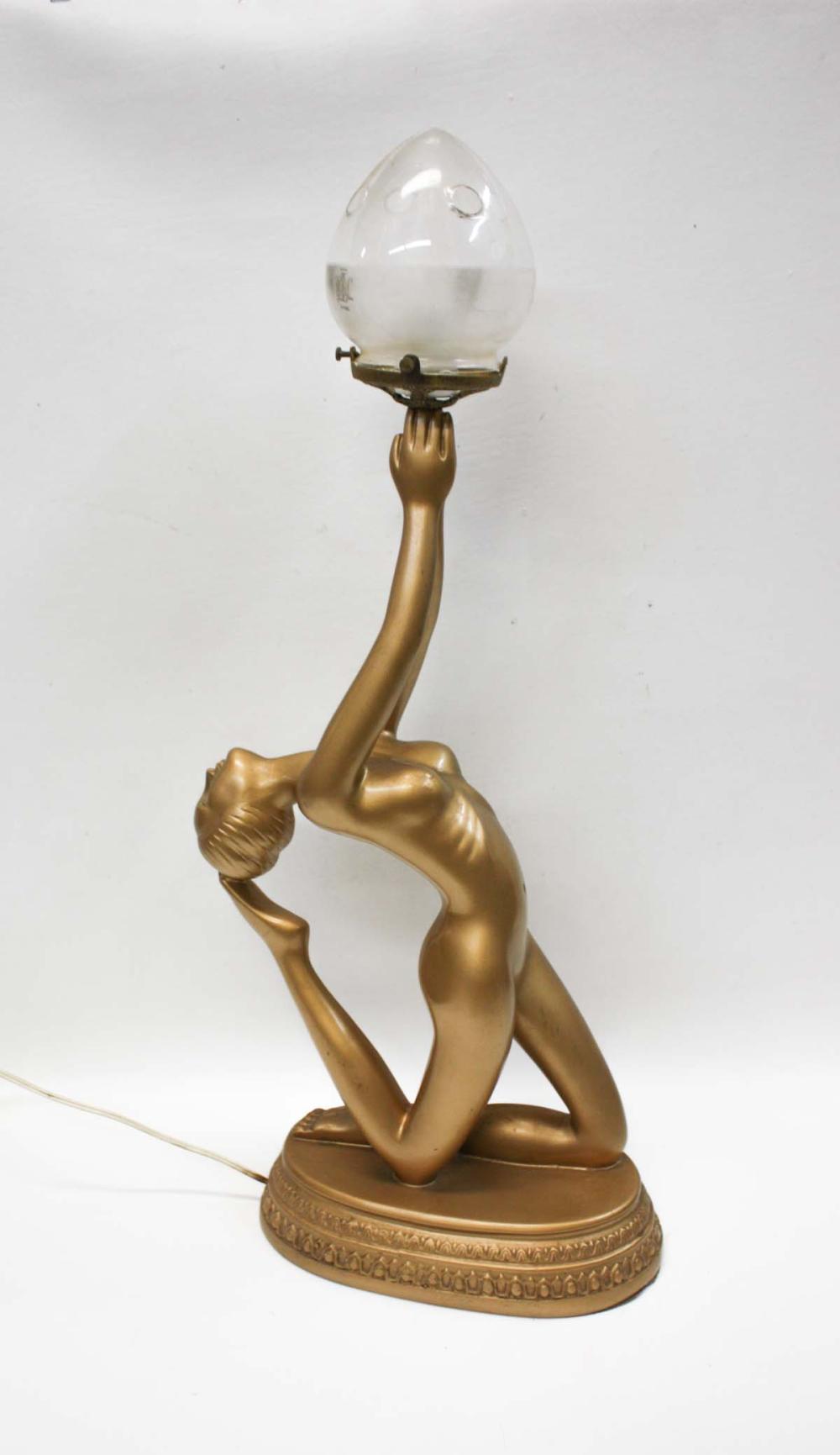 ART DECO STYLE FIGURAL TABLE LAMP,