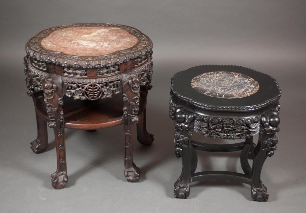 TWO HIGHLY CARVED CHINESE EXPORT 33e6cf