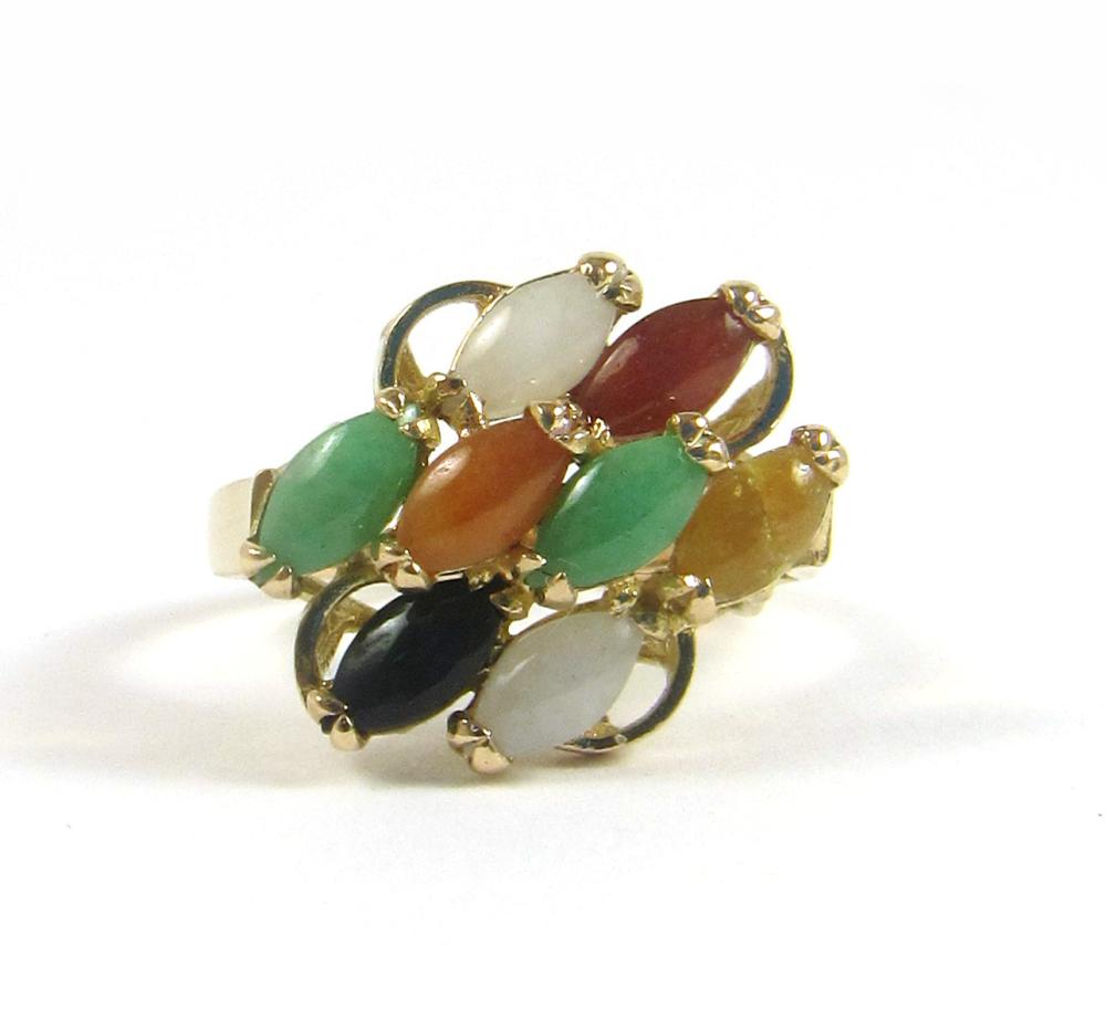 MULTI COLOR JADE AND FOURTEEN KARAT 33e6dc