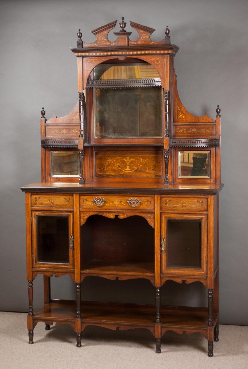 VICTORIAN INLAID ROSEWOOD ETAGERE,