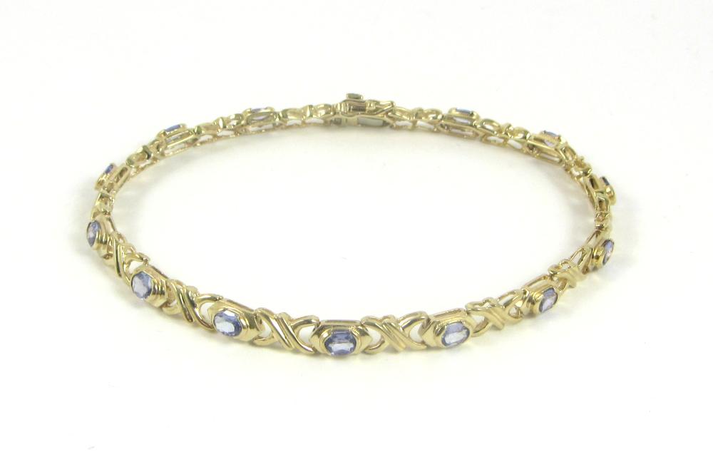 TANZANITE AND YELLOW GOLD BRACELET  33e724