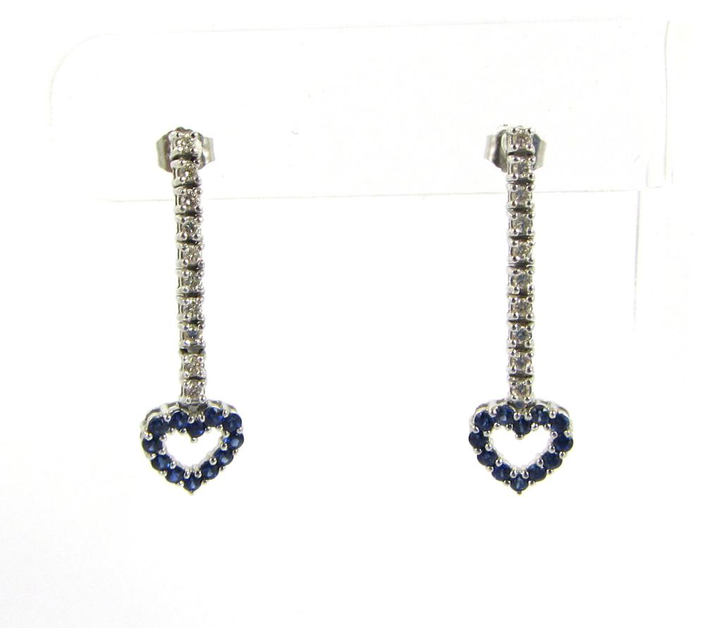 PAIR OF SAPPHIRE DIAMOND AND WHITE 33e733