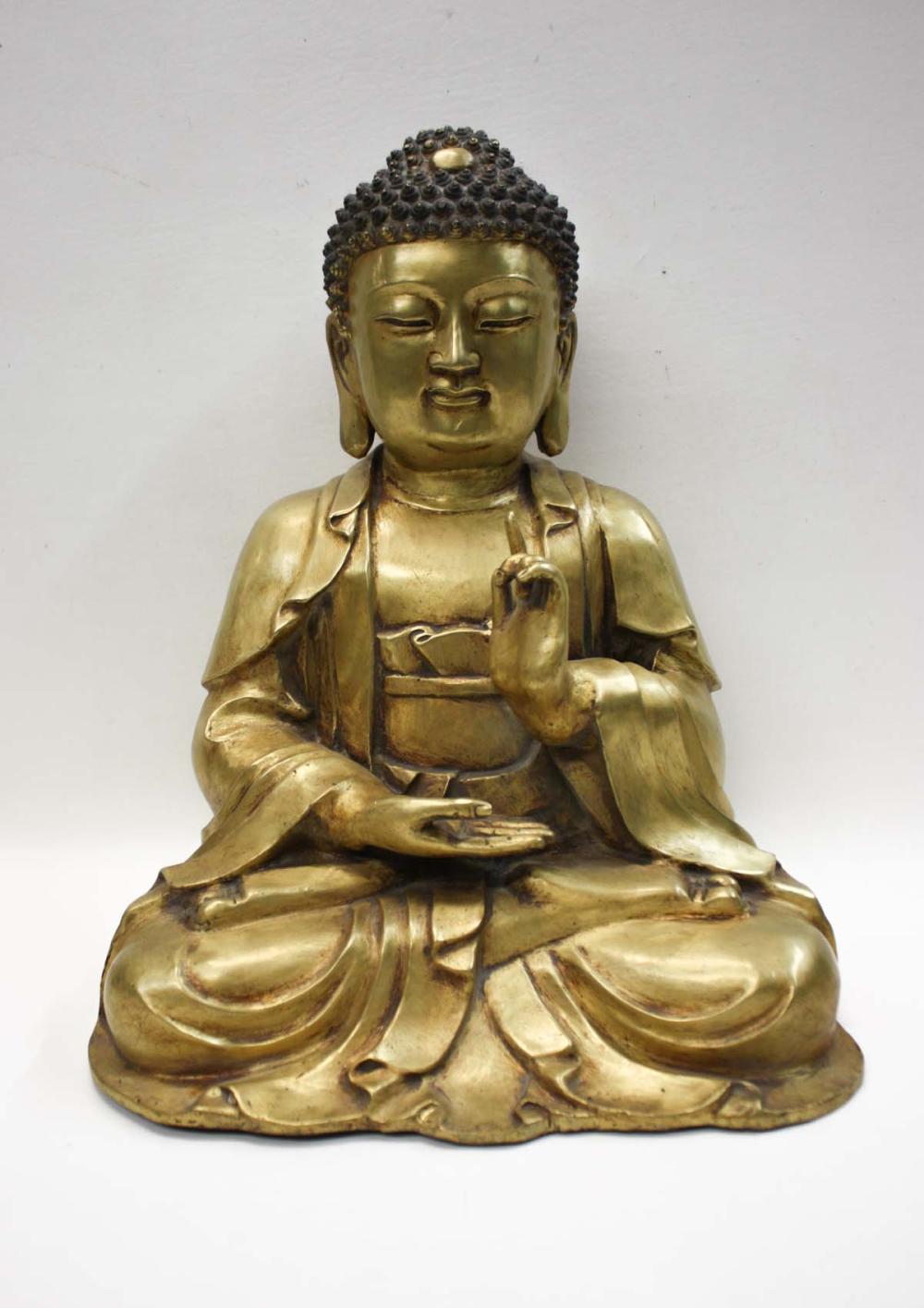 CHINESE GILT BRONZE BUDDHA SCULPTURE  33e745