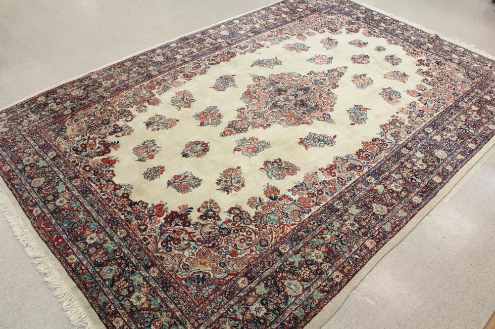 HAND KNOTTED PERSIAN KERMAN CARPET,