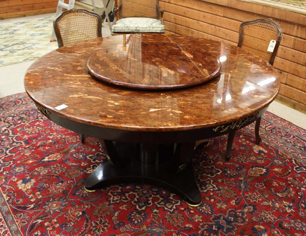 ROUND EMPIRE STYLE MAHOGANY PEDESTAL