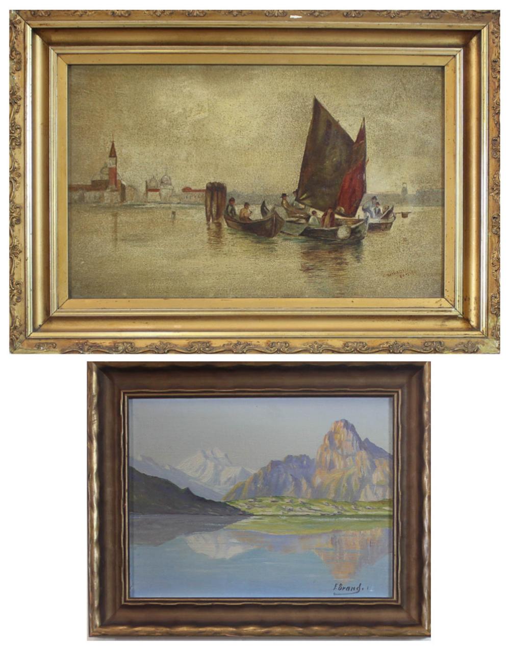 TWO EUROPEAN OIL PAINTINGS OIL 33e76c