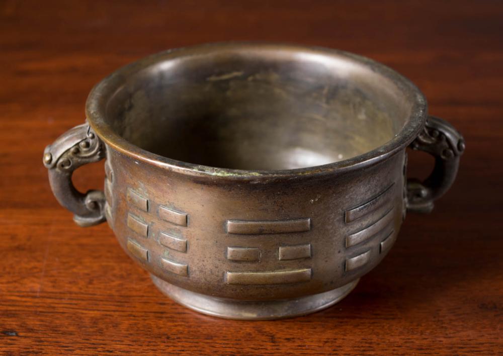 CHINESE BRONZE CENSER, OF CIRCULAR