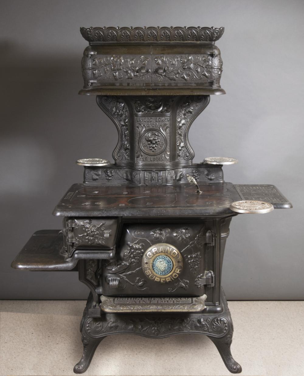 ANTIQUE CAST IRON COOK STOVE, 'GRAND