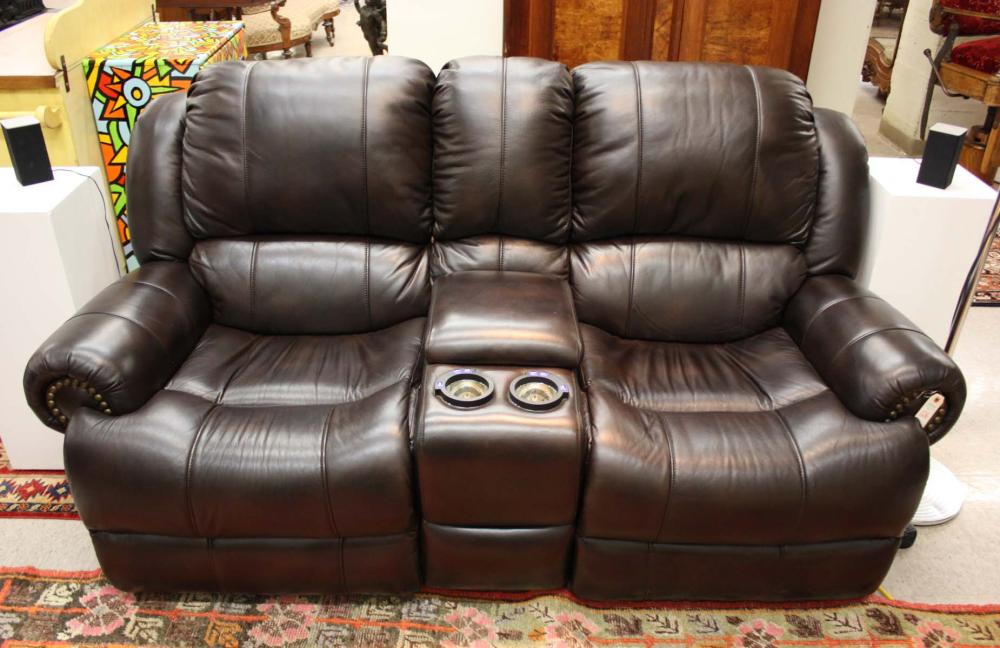 LEATHER POWER DOUBLE RECLINER LOVESEAT 33e814