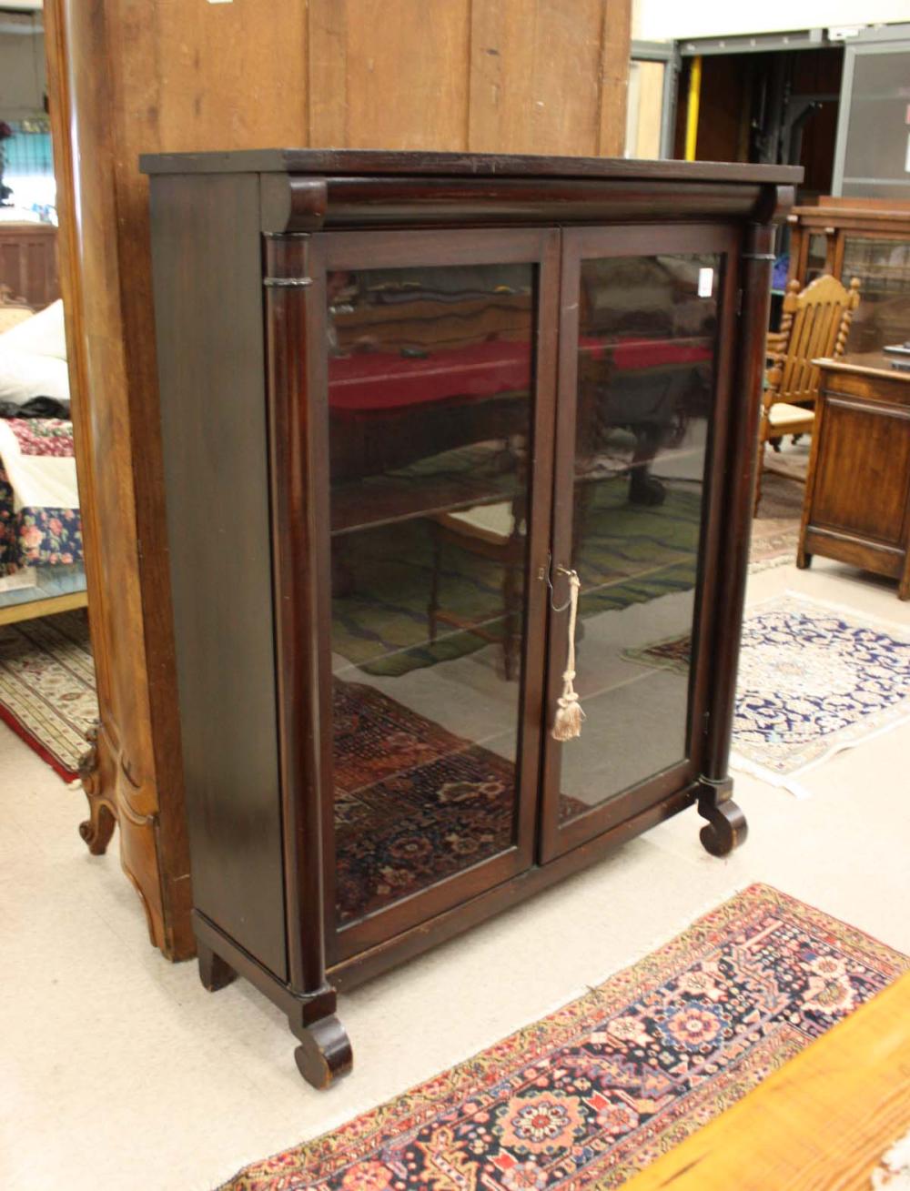 MAHOGANY CABINET BOOKCASE, EMPIRE