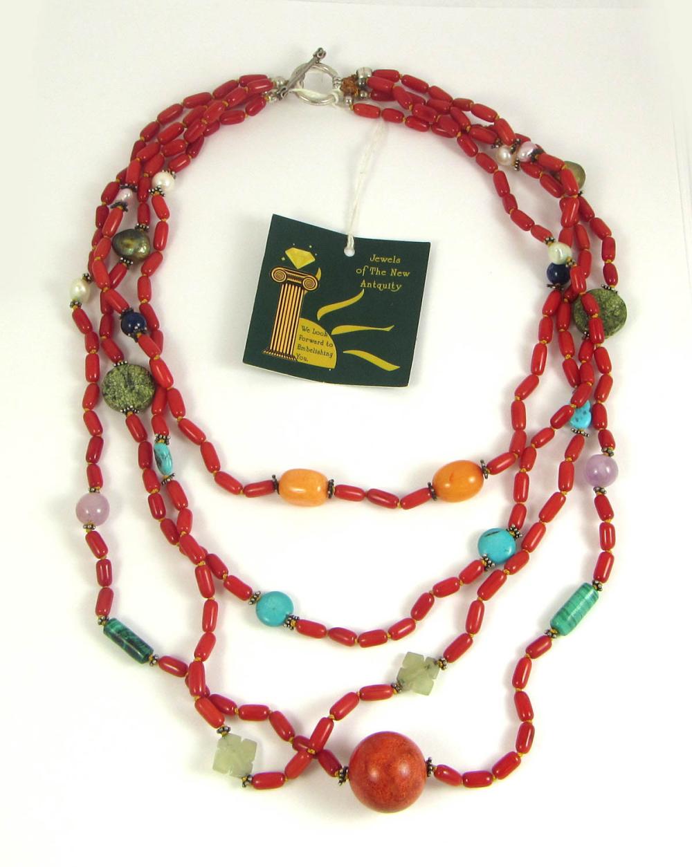 MULTI-STRAND COLORED GEMSTONE BEAD