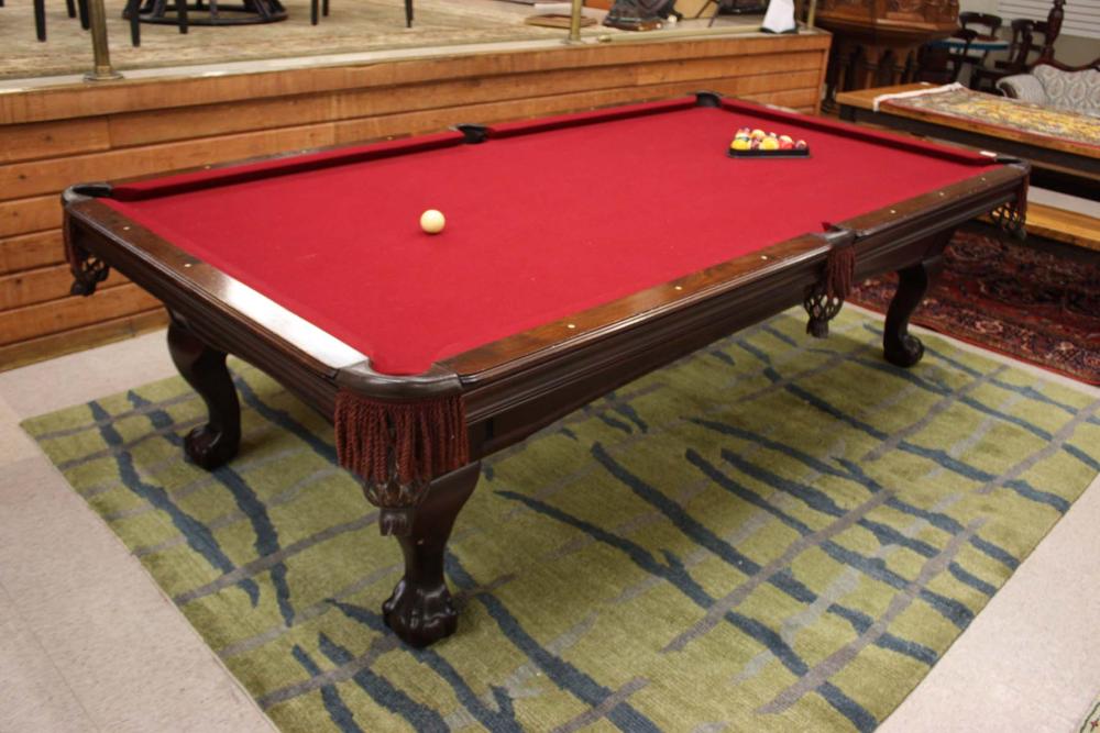 ANTIQUE REPRODUCTION POOL TABLE WITH