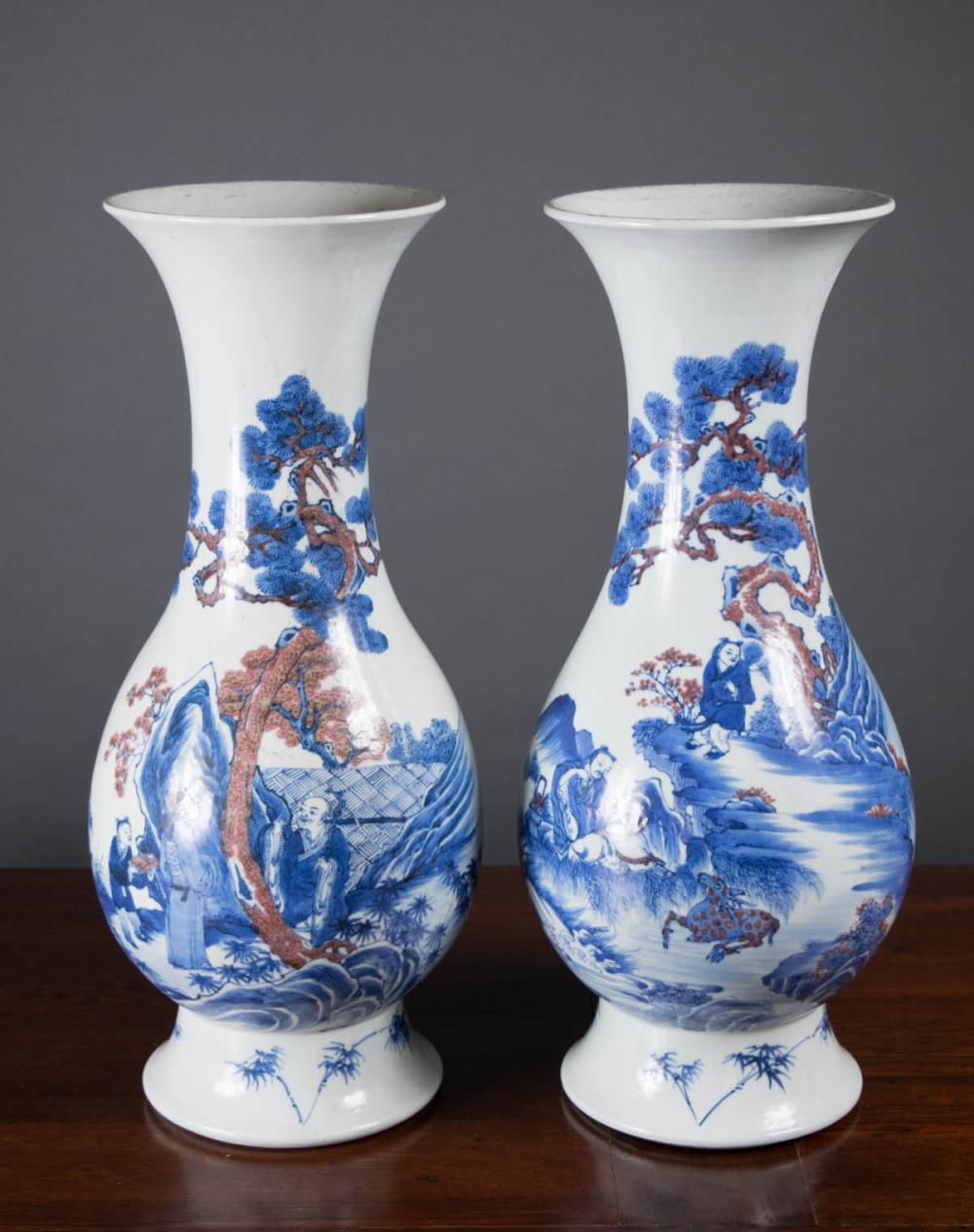 PAIR OF CHINESE BLUE AND COPPER 33e888