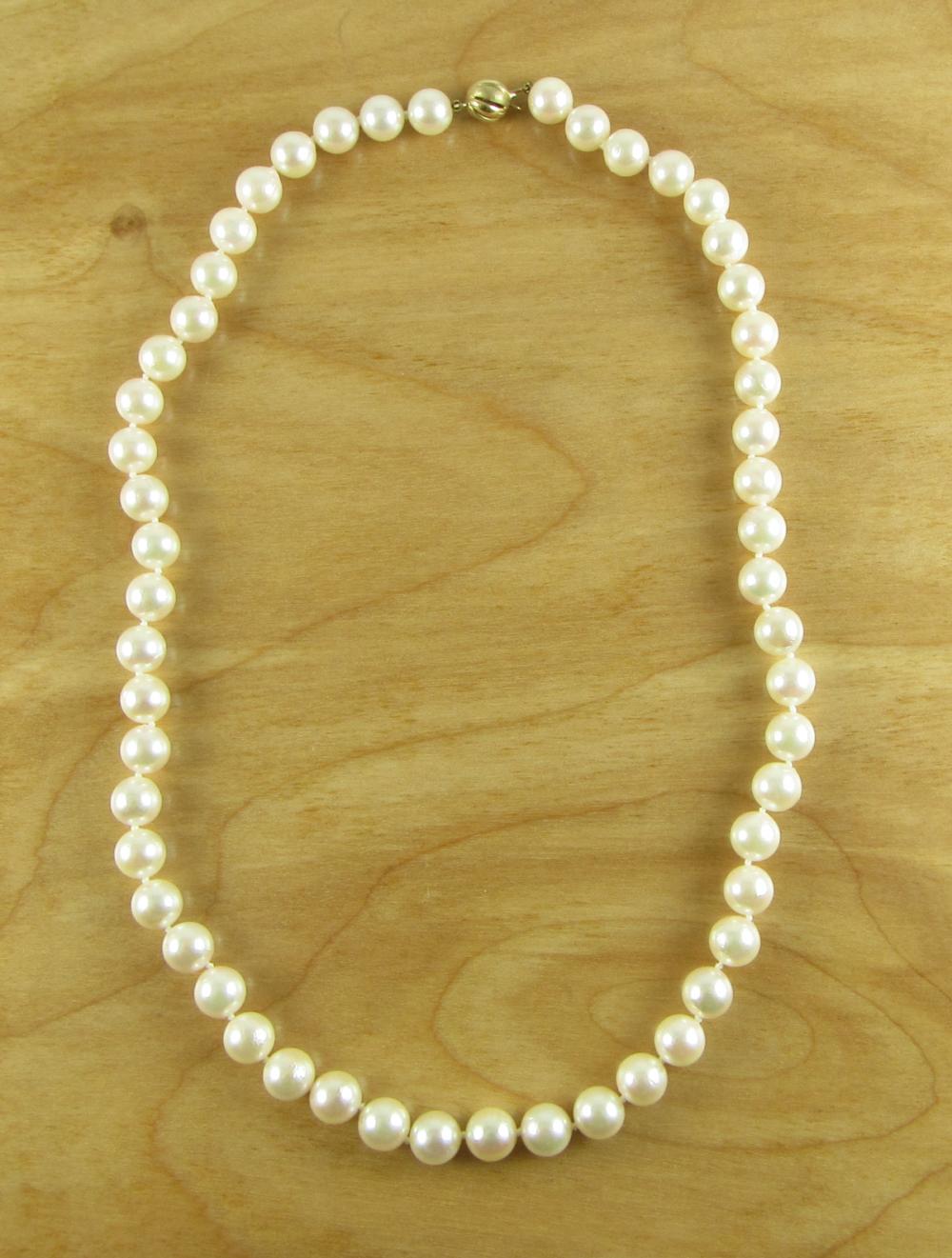 PEARL NECKLACE WITH APPRAISAL,