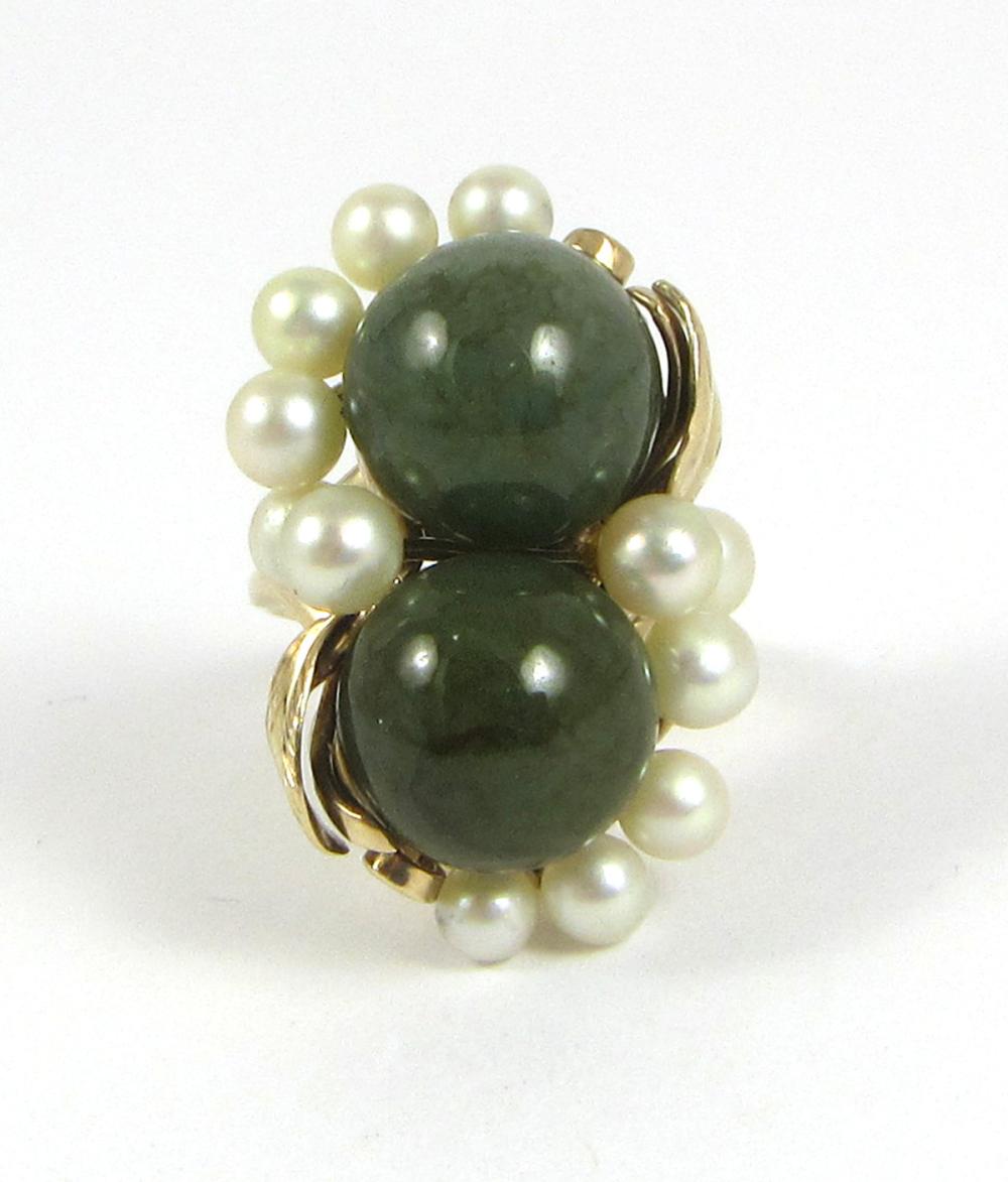 NEPHRITE JADE, PEARL AND FOURTEEN