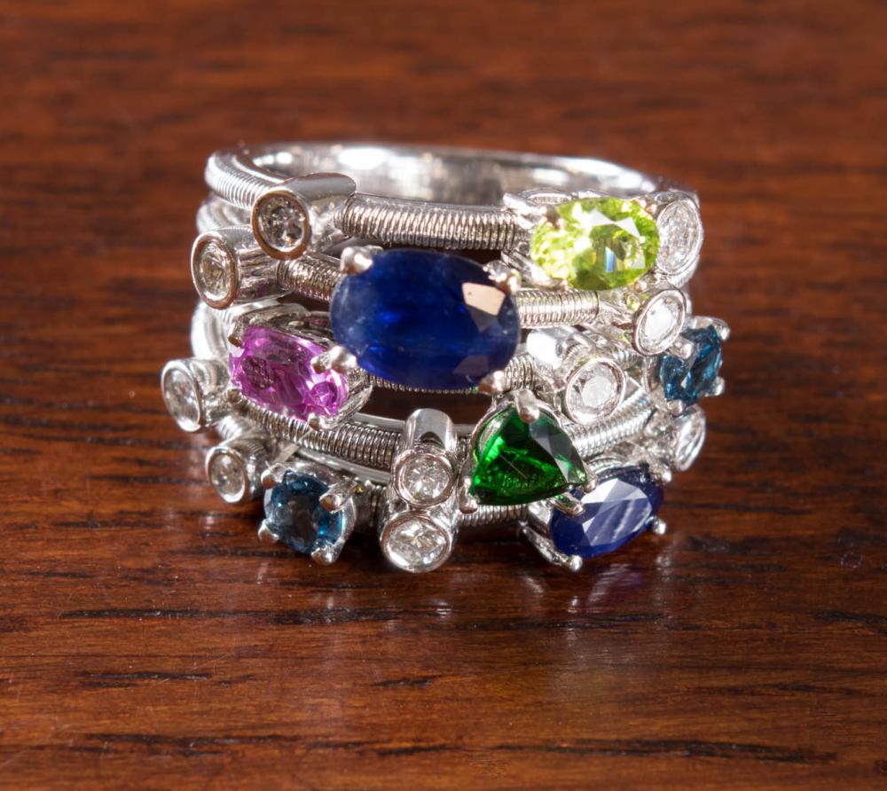 MULTI COLOR GEMSTONE DIAMOND AND 33e8f9