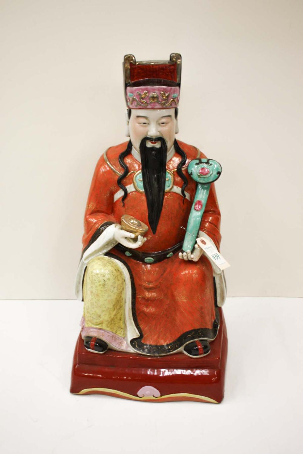 A LARGE CHINESE PORCELAIN FIGURE,