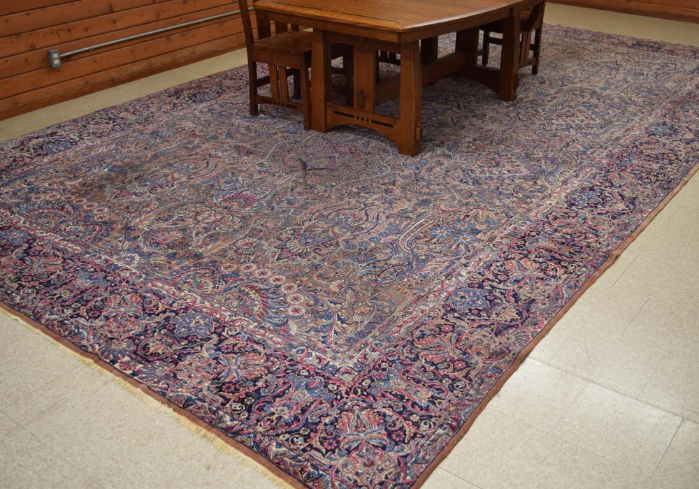 SEMI ANTIQUE PERSIAN KERMAN CARPET  33e93c