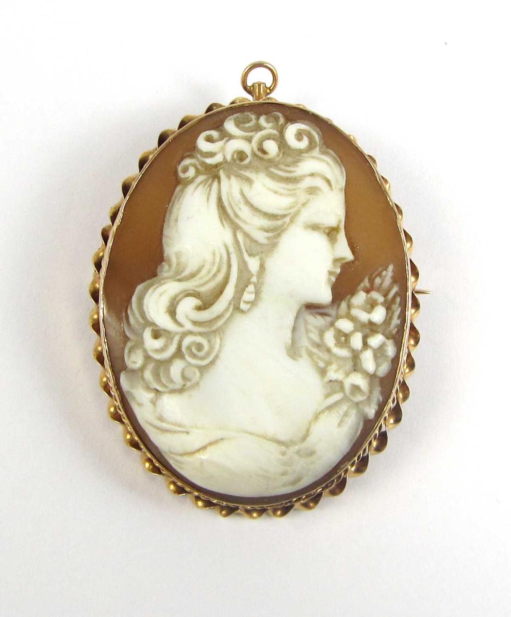 VICTORIAN PORTRAIT SHELL CAMEO 33e942