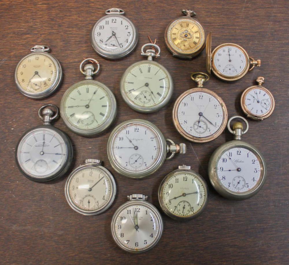 COLLECTION OF FOURTEEN POCKET WATCHES,