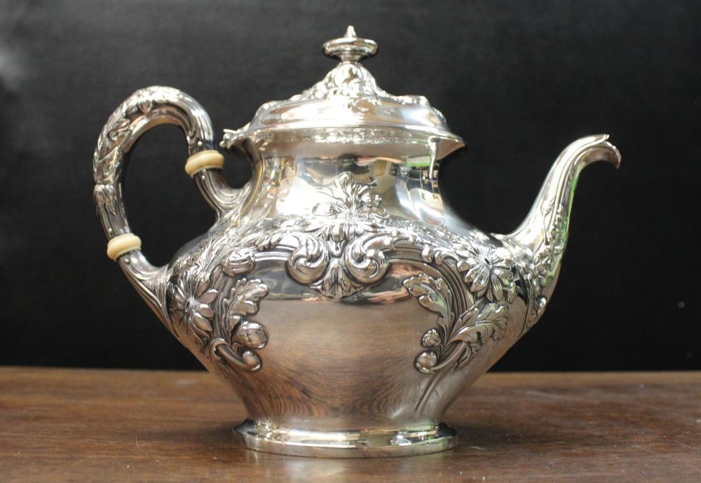 GORHAM STERLING SILVER TEAPOT, MARGUERITE