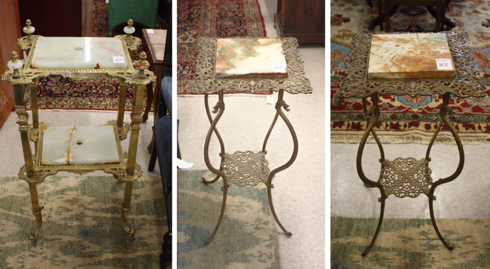 THREE POST VICTORIAN METAL STANDS  33e96d