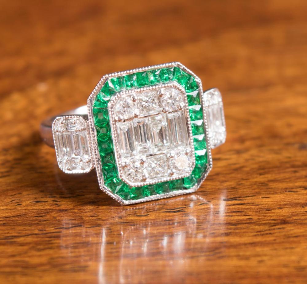 DIAMOND EMERALD AND EIGHTEEN KARAT 33e9c3