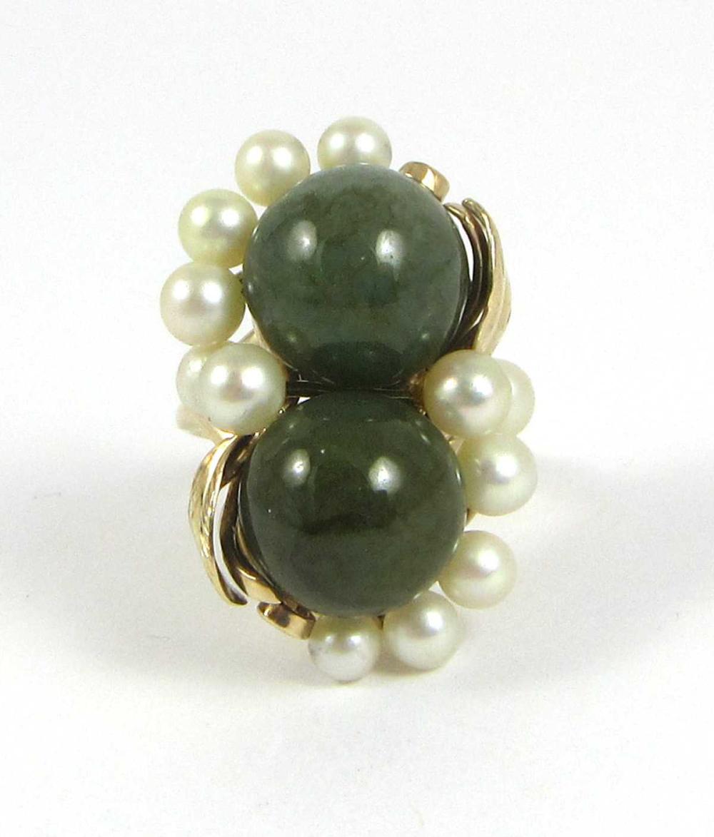 NEPHRITE JADE PEARL AND FOURTEEN 33e9d4