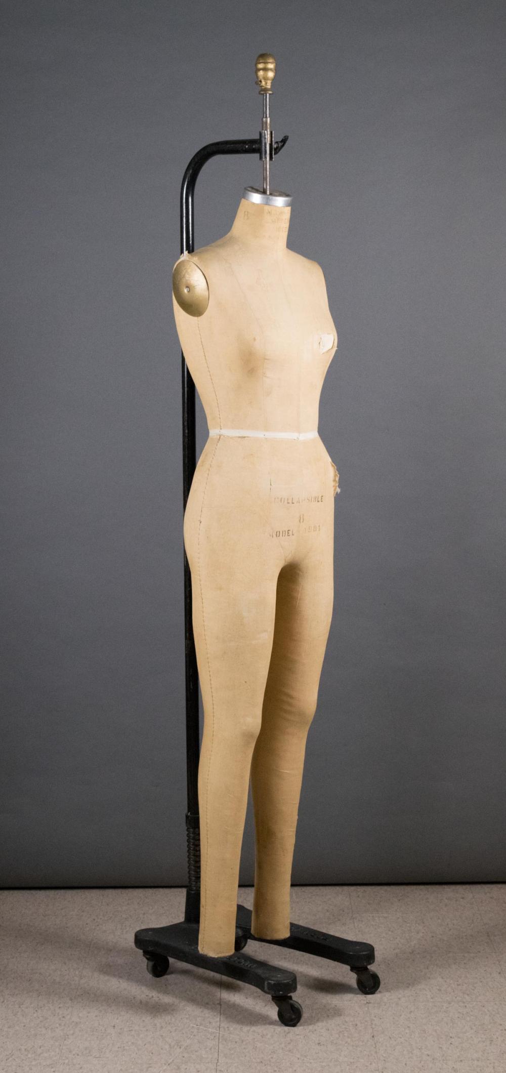 VINTAGE DRESS FORM MANNEQUIN ON STAND: