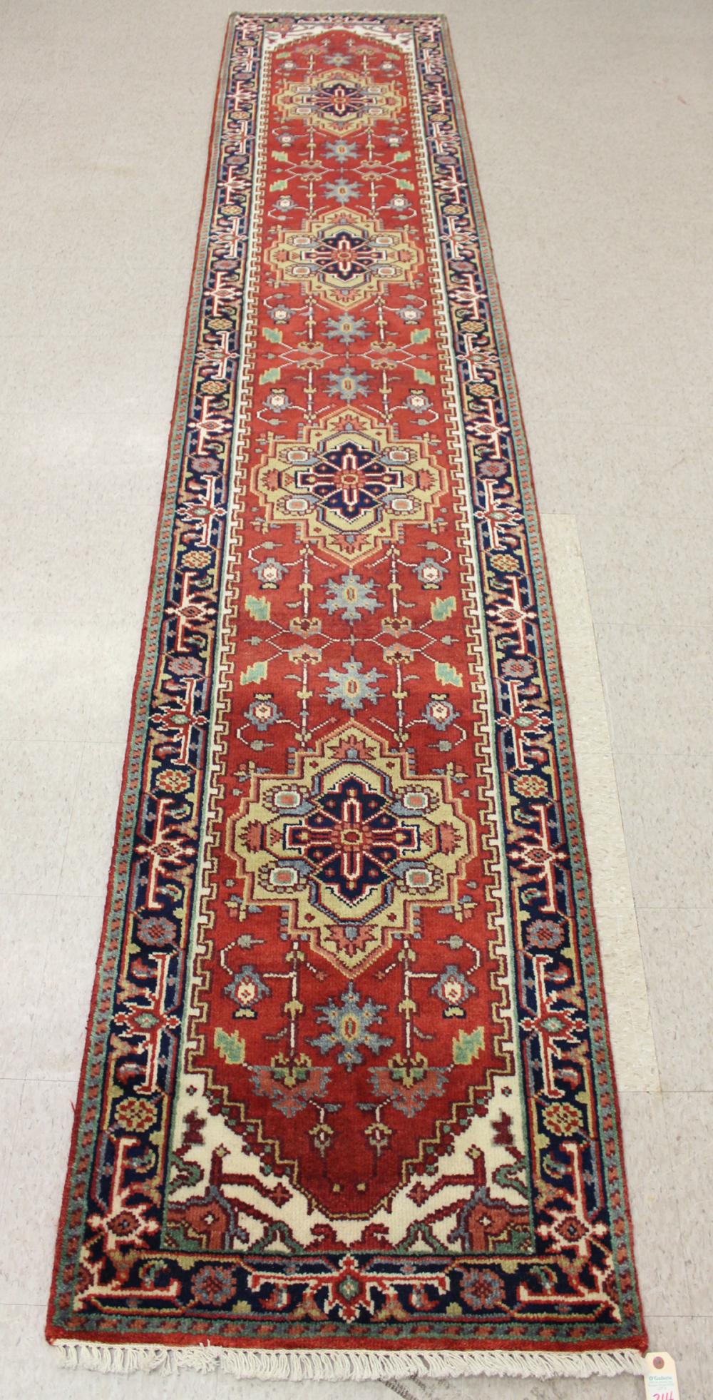 HAND KNOTTED ORIENTAL HALL RUG,