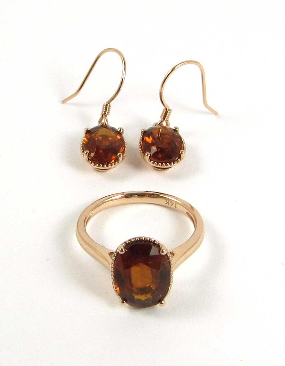 HESSONITE GARNET AND ROSE GOLD 33ea27